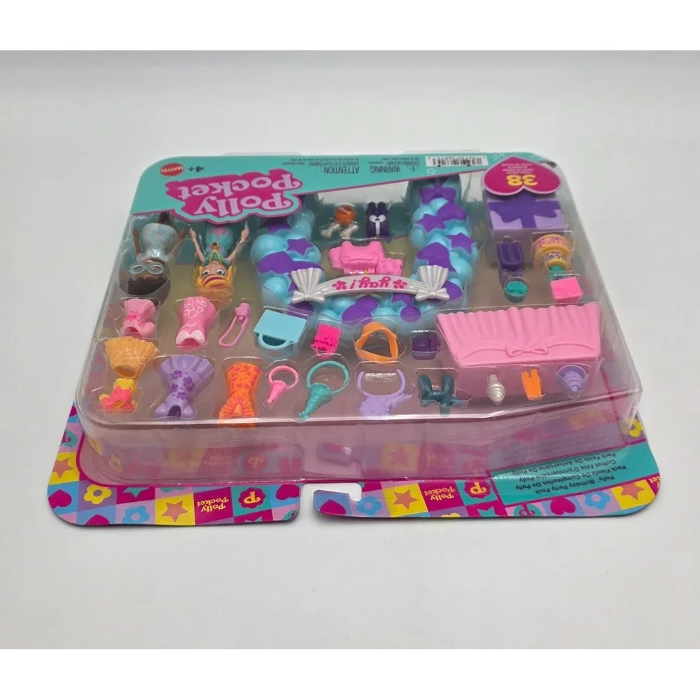 POLLY POCKET‎ Birthday Party Pack 38 pcs Figures + Accessories